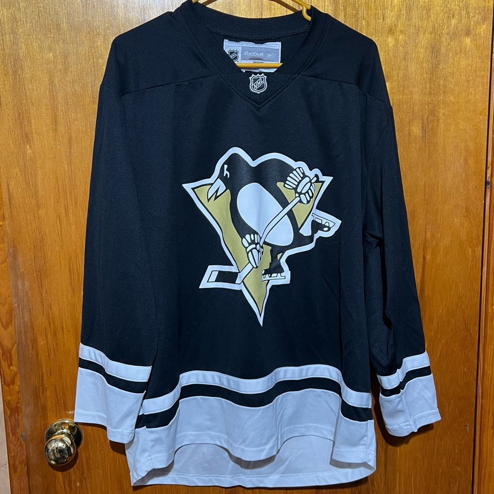 Pittsburgh Penguins Sidney Crosby Reebok CCM Screen Printed Jersey Size Medium - Picture 2 of 12